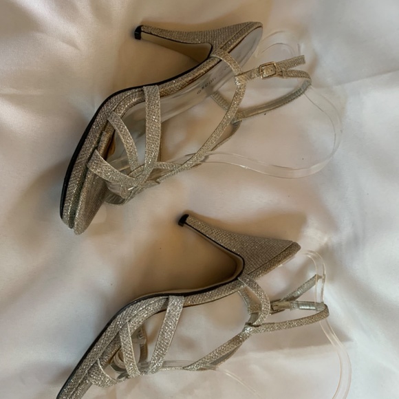 Sparkly Pierre Dumas Silver Strappy Sandals Heels! - Picture 4 of 8